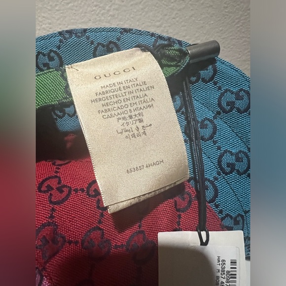 New Gucci GG hat Reversible canvas bucket straps hat with Interlocking G - Picture 11 of 11